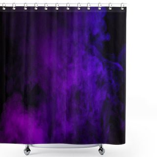 Personality  Creative Black Background With Purple Smoke   Shower Curtains