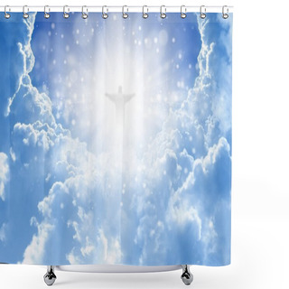 Personality  Christ In Sky Shower Curtains