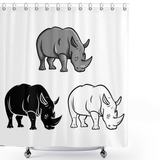 Personality  Rhinos Tattoo Collection Shower Curtains