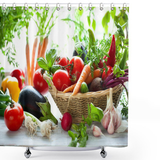 Personality  Assorted Vegetables Shower Curtains