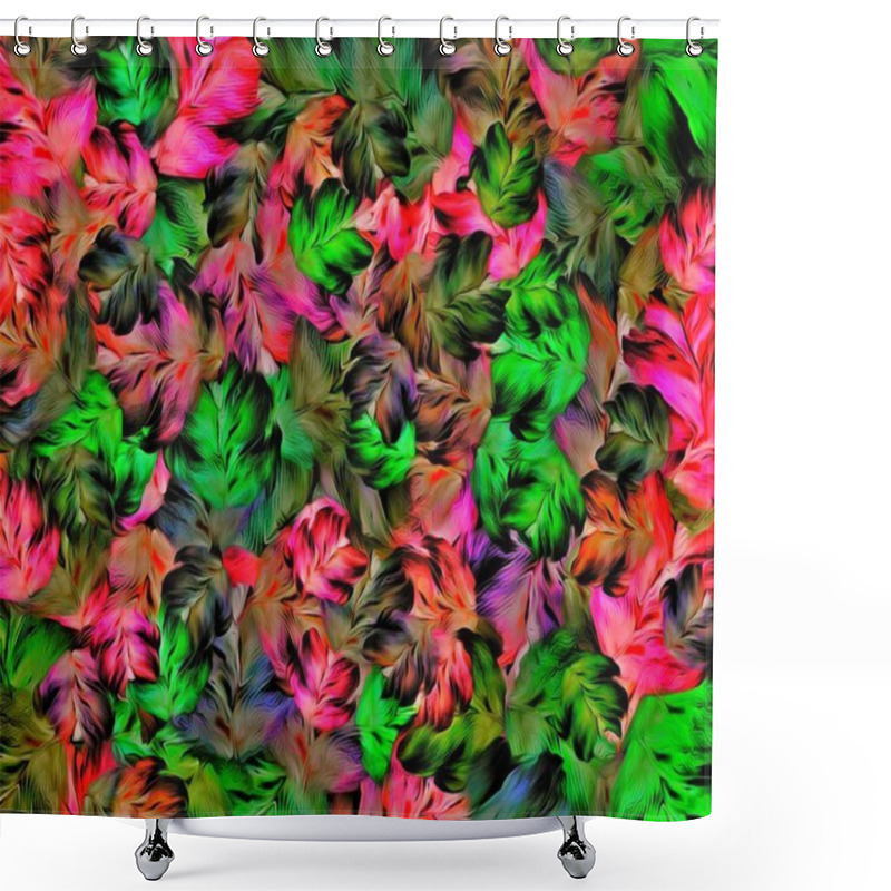 Personality  Abstract Computer Stylized Decorative Vintage Texture, Background Pattern Of Large Strokes Of Paint, Computer Graphics Colorful Flower Decor Design For Tapestry, Wallpaper, Computer. Shower Curtains