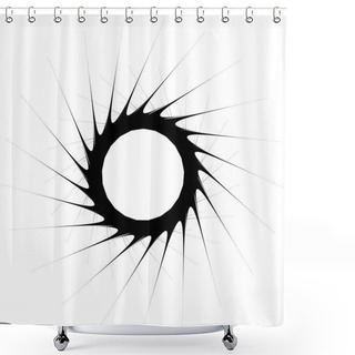 Personality  Radial Geometric Element Series Shower Curtains