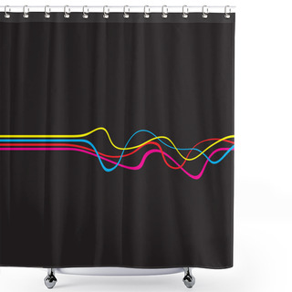 Personality  Squiggle Lines Vector Shower Curtains