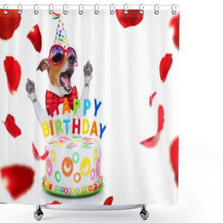 Personality  Happy Birthday Dog Shower Curtains