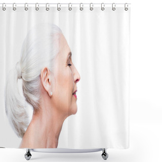 Personality  Attractive Senior Woman Shower Curtains