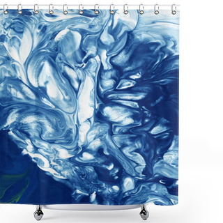 Personality  Blue Creative Abstract Hand Painted Background, Marble Texture,  Shower Curtains
