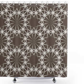 Personality  Seamless Geometric Pattern Of Circular Elements. Wallpaper Ornamental Texture, Tiled. Arabic, Islamic, Moroccan, Asian, Indian Native Motifs. Shower Curtains
