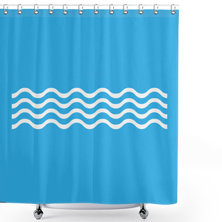 Personality  White Waves Icon Shower Curtains