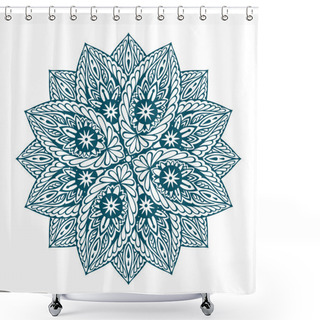 Personality  Vector Beautiful Mandala. Decorative Ethnic Floral Ornament Shower Curtains