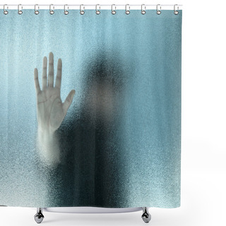 Personality  Silhouette Of A Man Through Frosted Glass Shower Curtains