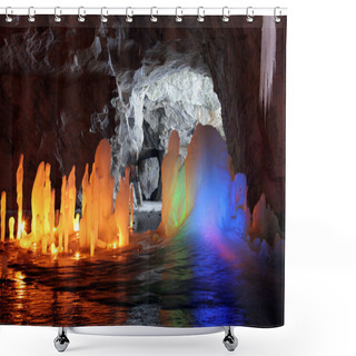 Personality  Amazing Stalagmite Illuminations With Help Candels And Flash In Shower Curtains
