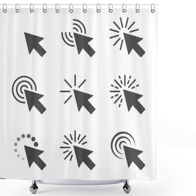 Personality  Clicks Cursor Vector Icon Set Shower Curtains