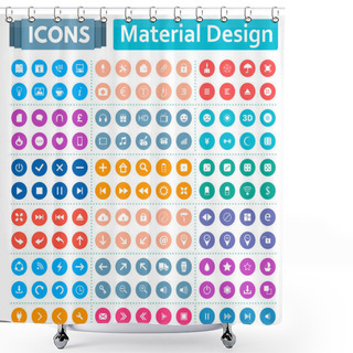 Personality  Universal Set Of Icons In The Style Of Material Design Shower Curtains