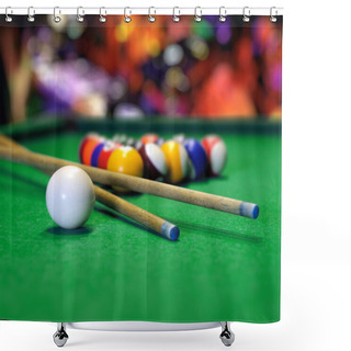 Personality  Billiards Shower Curtains