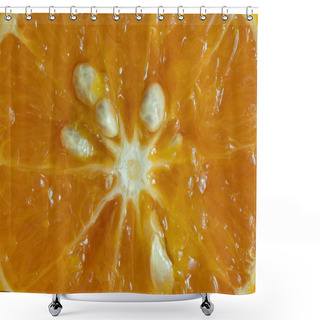 Personality  Full Frame Shot Of Orange Surface After Cutting Half. All Citrus Fruits Are High In Carotenoid Antioxidants, Which Are Responsible For Their Rich Orange, Red, And Yellow Colors. Shower Curtains