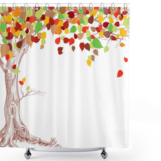 Personality  Autumn Tree Background Shower Curtains