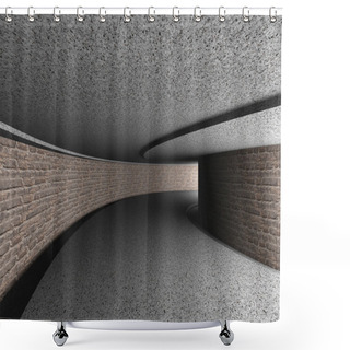 Personality  Abstract Brick Concrete  Tonnel Shower Curtains