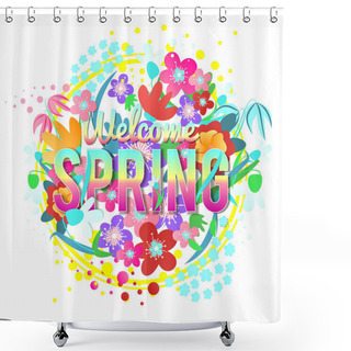Personality  Spring Sale Background With Colorful Flowers.  Shower Curtains