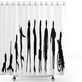 Personality  Woman As Generation Progresses. Shower Curtains