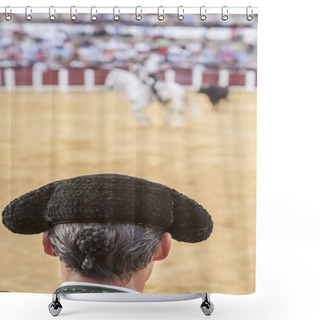 Personality   Detail Of Pigtail, In The XIX Century The Bullfighters Were Left To Grow A Ponytail That Braided In A Bun Called Mona, Vague Recollection Of The Times Of The Wigs Of The XVIII Century, In The Bullring Of Ubeda, Spain Shower Curtains