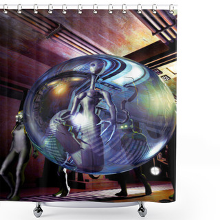 Personality  Ufo Alien Abduction Shower Curtains