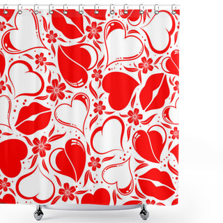 Personality  Valentines Day Seamless Pattern Shower Curtains