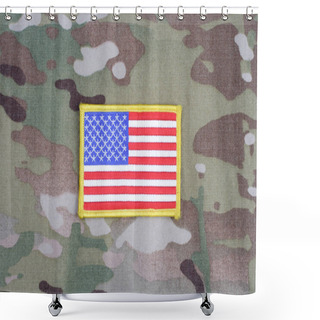 Personality  US ARMY Flag Patch On Camouflage Uniform Shower Curtains