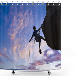 Personality  Rock Climber Rappelling. Shower Curtains