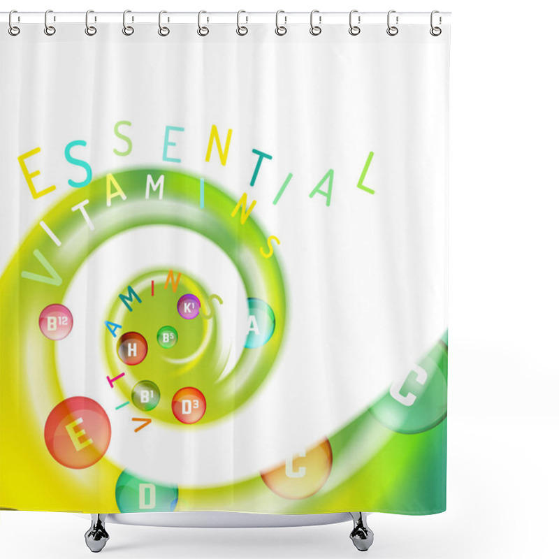Personality  Vitamin Complex Swirl Shower Curtains