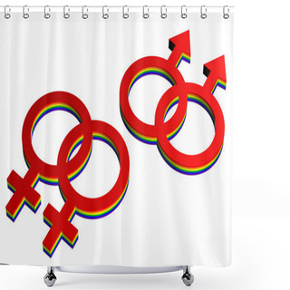 Personality  Gay Marriage Sign, Isolated On White Background. Shower Curtains