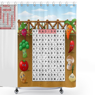 Personality  Word Search Puzzle About Vegetables Shower Curtains