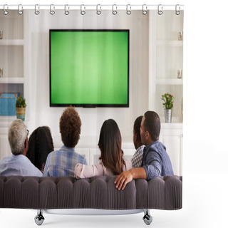 Personality  Family Watching TV At Home Shower Curtains