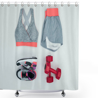Personality  Sportswear And Fitness Equipment Shower Curtains