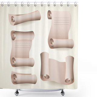 Personality  Vector Scrolls Set Vector Illustration  Shower Curtains