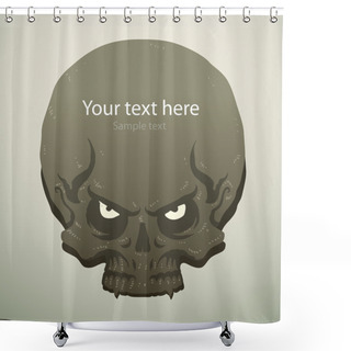 Personality  Scary Banner Skull Round Shower Curtains