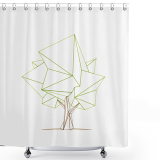 Personality  Conceptual Polygonal Tree. Vector Illustration. Shower Curtains