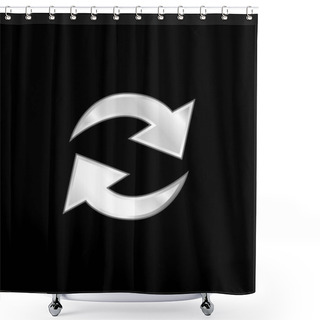Personality  Actualize Arrows Couple In Circle Silver Plated Metallic Icon Shower Curtains