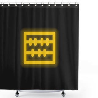 Personality  Abacus Maths Tool Yellow Glowing Neon Icon Shower Curtains