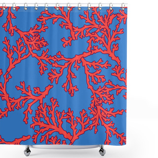 Personality  Seamless Colourful Sea Coral Pattern In Elegant Pretentious Styl Shower Curtains