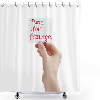Personality  Female Hand Holding Note With Phrase  Shower Curtains