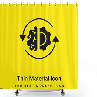 Personality  Brain Process Minimal Bright Yellow Material Icon Shower Curtains