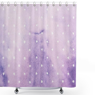 Personality  Set Of White Circles On Purple Watercolor Surface Shower Curtains