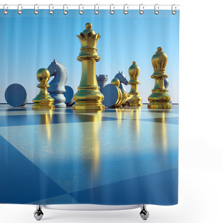 Personality  Chess Battle -defeat Shower Curtains
