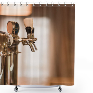 Personality  Beer Taps At Bar Counter Shower Curtains