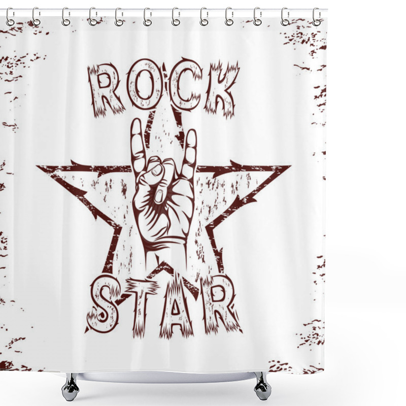 Personality  Rock star background. shower curtains