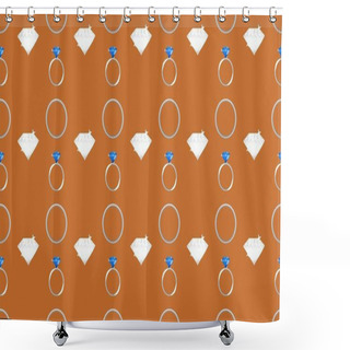 Personality  Colored Background With Different Accessories Shower Curtains