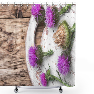 Personality  Milk Thistle Flower Shower Curtains
