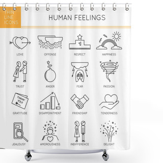 Personality  Feelings And Emotions Set Shower Curtains