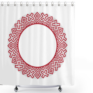 Personality  Ukrainian National Round Pattern Shower Curtains