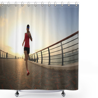 Personality  Young Fitness Woman Shower Curtains